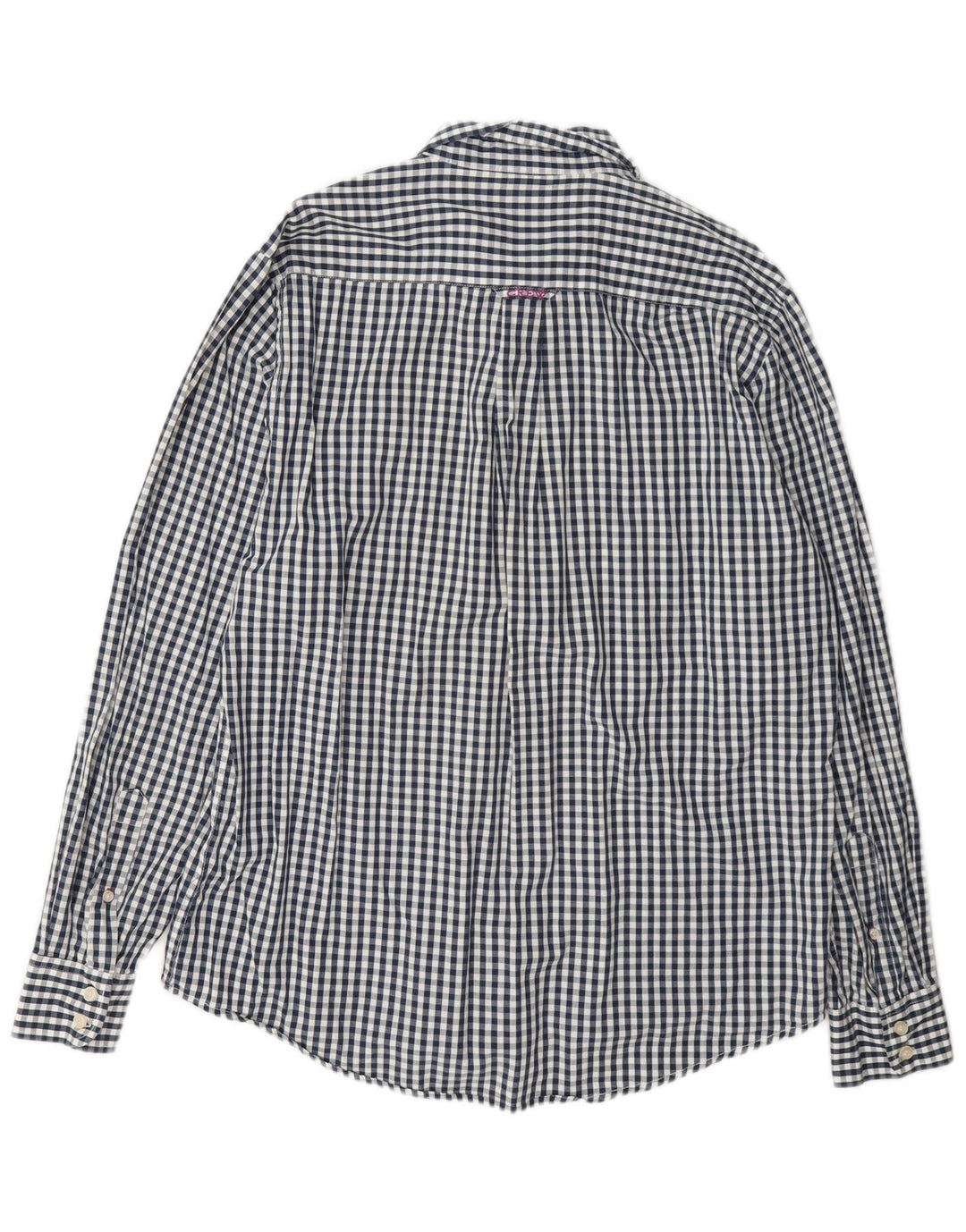 Crew Clothing Мужская классическая рубашка большого размера из хлопка в мелкую синюю клетку