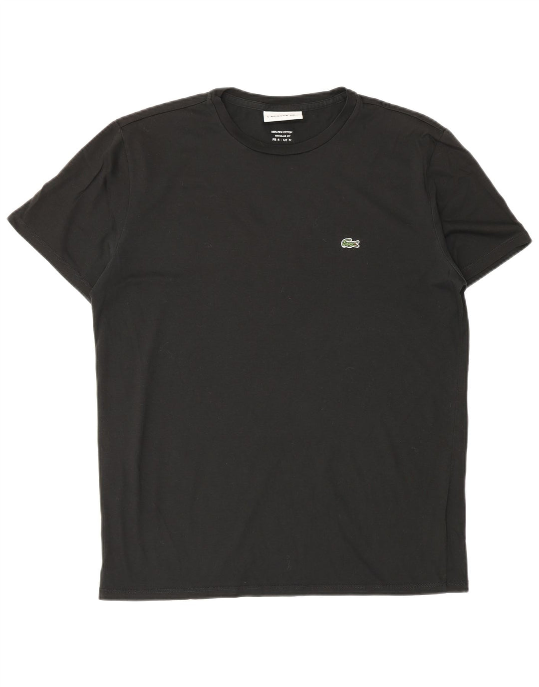 Lacoste Мужская футболка обычного кроя, размер 4, средний черный хлопок
