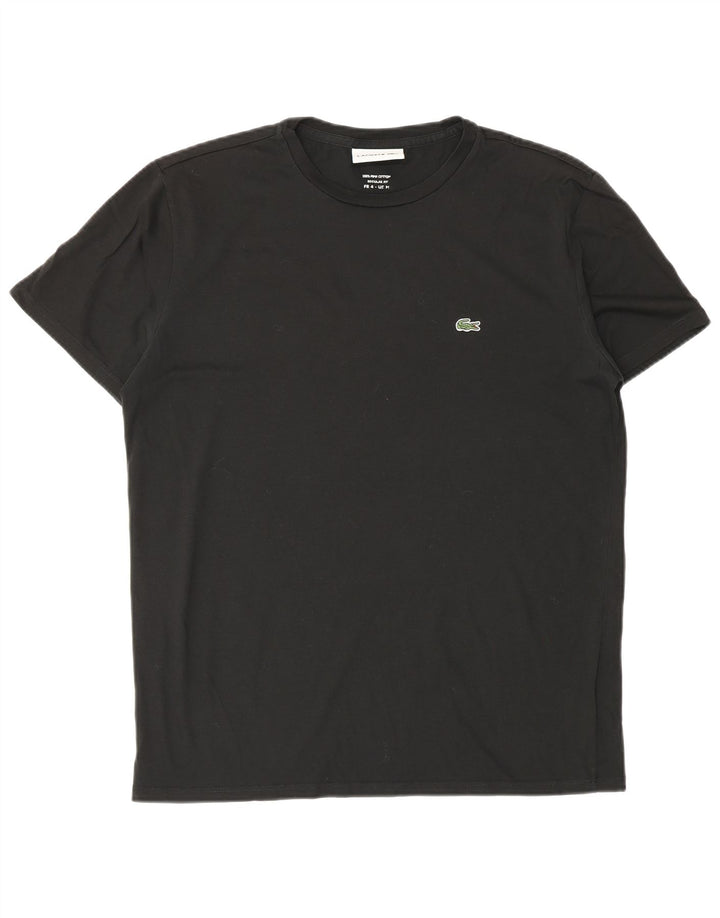 Lacoste Мужская футболка обычного кроя, размер 4, средний черный хлопок