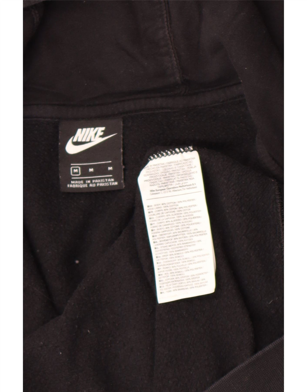 Мужской свитер с капюшоном на молнии Nike среднего размера, черный, хлопок