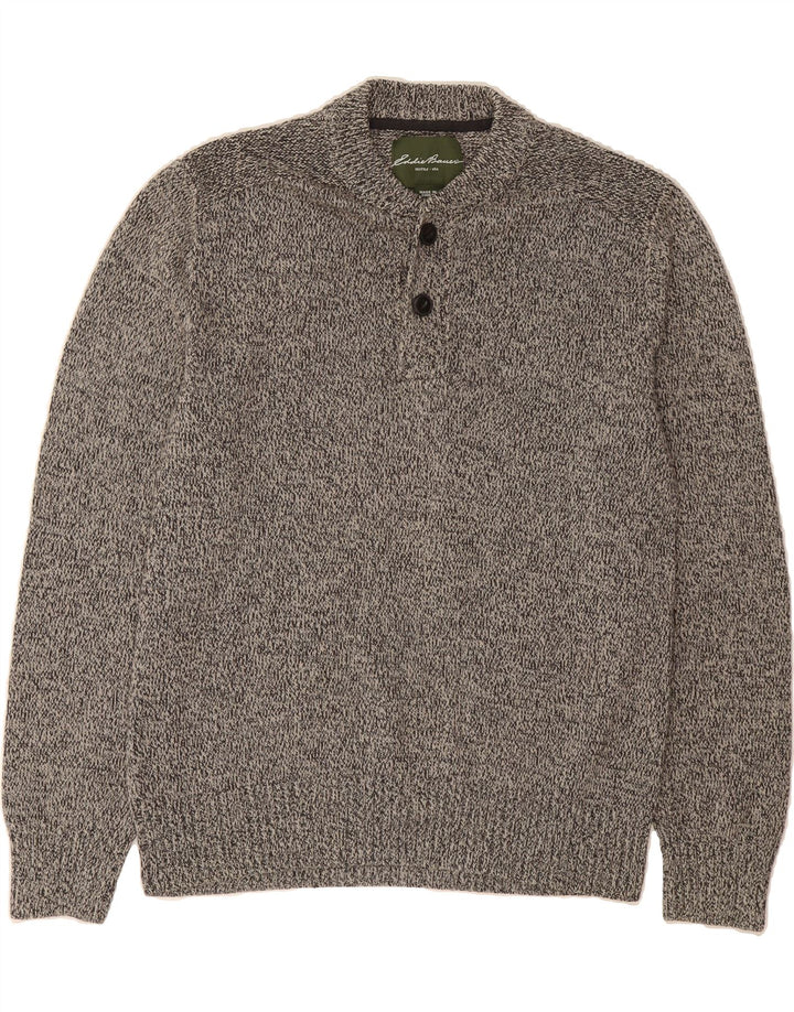EDDIE BAUER Mens Crew Neck Jumper Sweater Large Grey Flecked Cotton Vintage Eddie Bauer and Second-Hand Eddie Bauer from Messina Hembry 