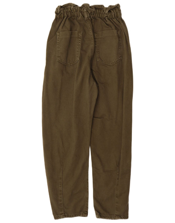 Женские свободные джинсы с высокой талией Zara EU 38, маленькие W28 L26, хаки