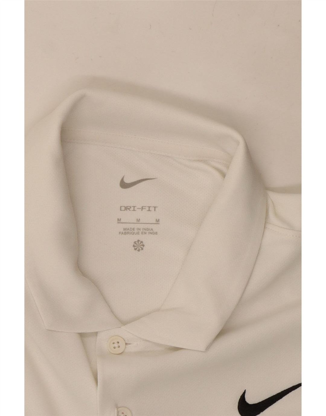 Мужская рубашка-поло Nike Dri Fit среднего белого цвета