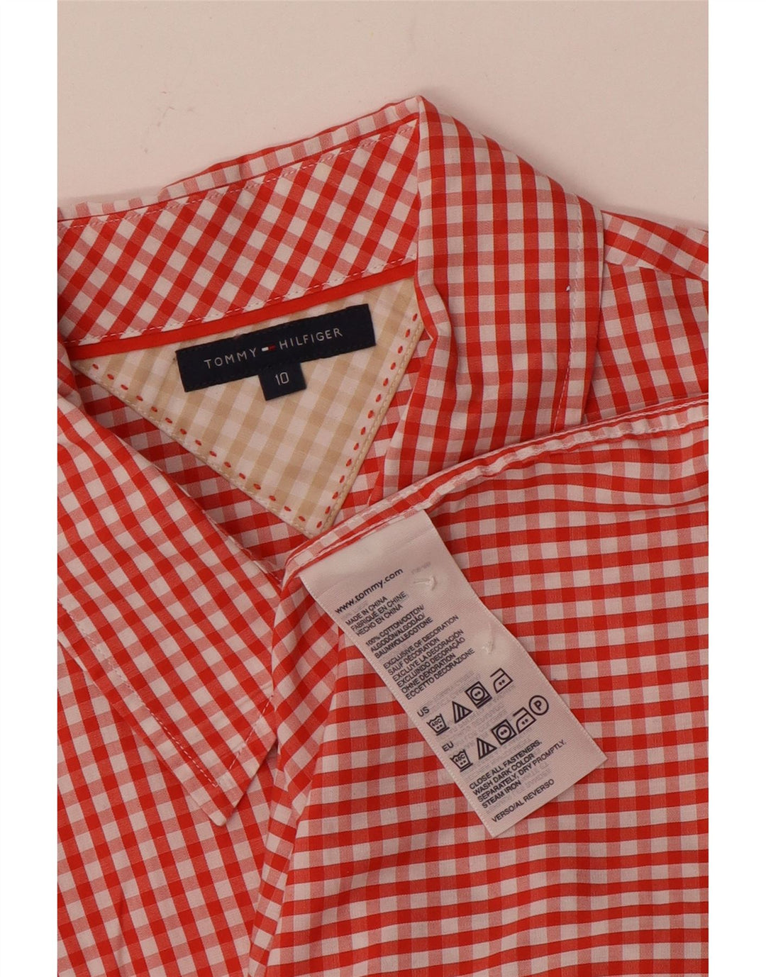 Женская рубашка Tommy Hilfiger, США 10, большая красная клетка, хлопок