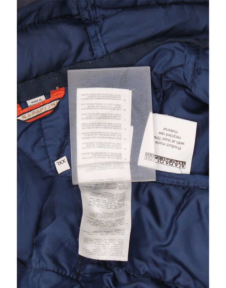 Мужская утепленная куртка Napapijri с капюшоном UK 44 2XL Темно-синий полиамид