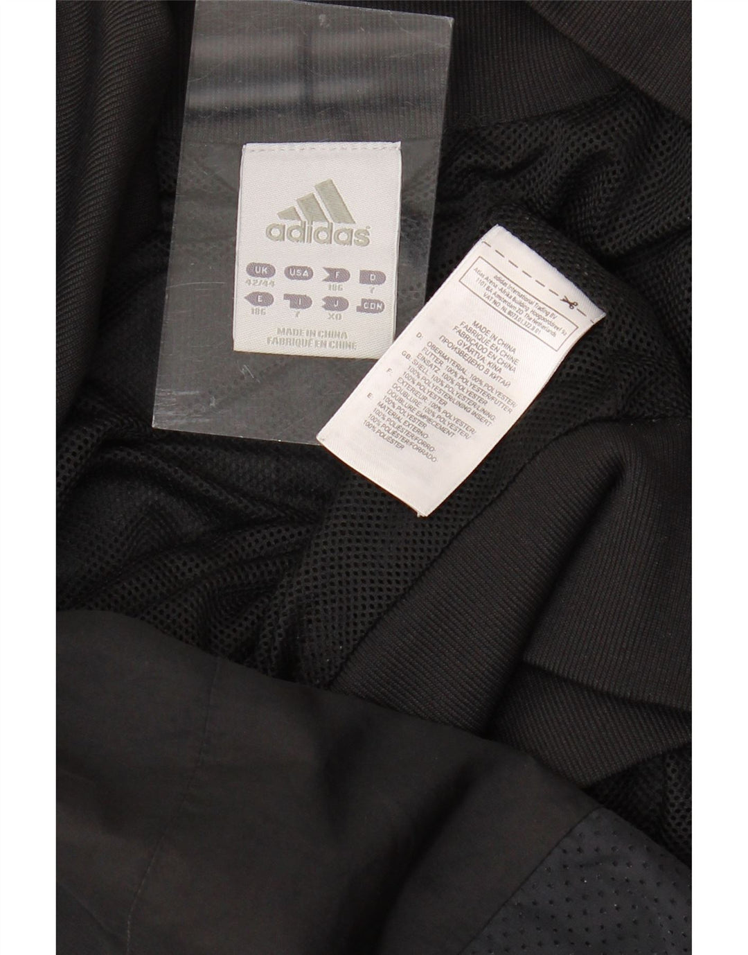 Мужская спортивная куртка ADIDAS UK 42/44, большой черный полиэстер