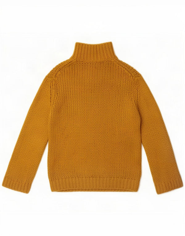 Massimo Dutti Женский свободный джемпер с высоким воротником, Великобритания 6 XS Желтый