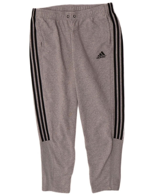 Мужские спортивные брюки Adidas XL, серый хлопок с крапинками