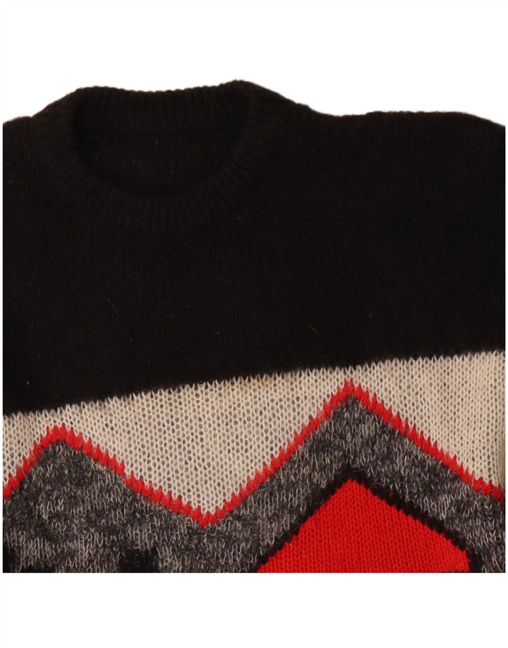 ВИНТАЖНЫЙ женский удлиненный джемпер с круглым вырезом, Великобритания, 18 XL, черный