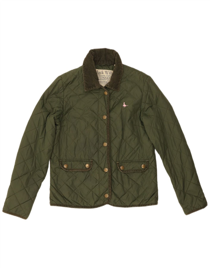 Женская стеганая куртка Jack Wills UK 10, маленькая, зеленая, нейлон