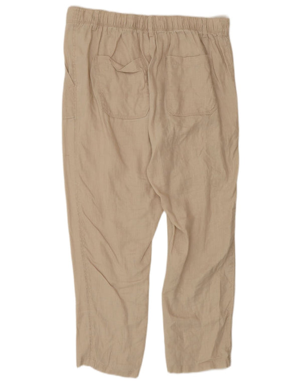 Женские зауженные брюки Marks & Spencer UK 12 Medium W30 L27 Бежевый лен
