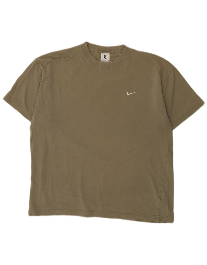 Мужская футболка Nike из хлопка среднего цвета хаки