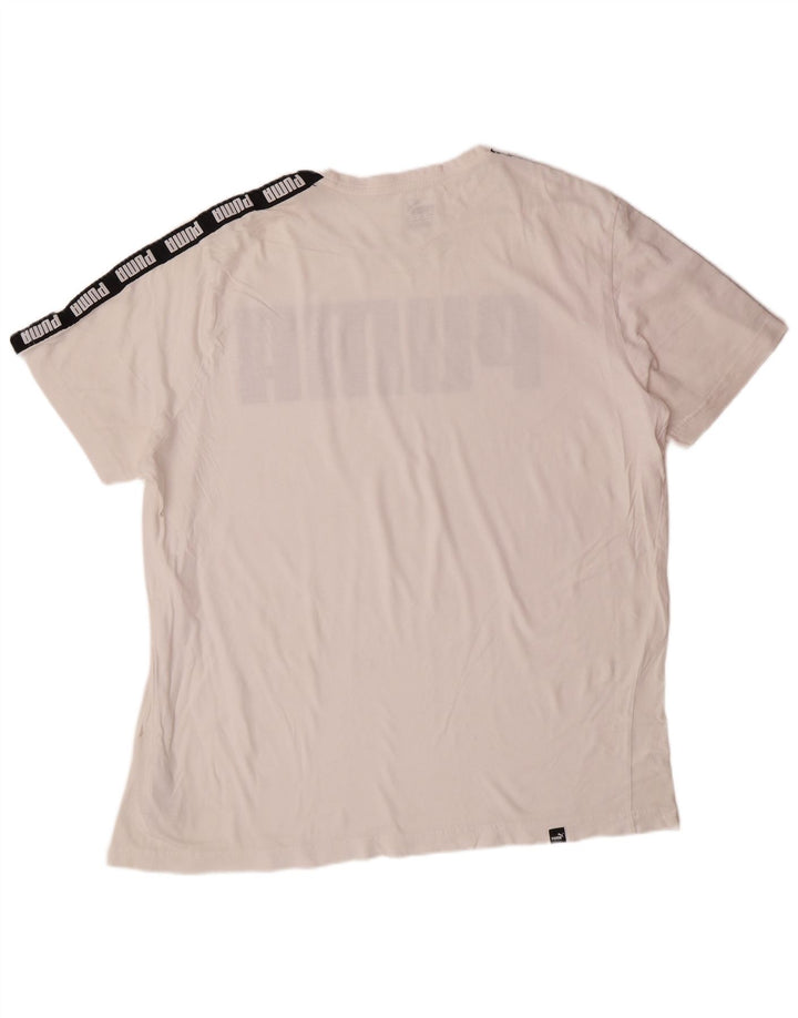Мужская футболка с рисунком PUMA 2XL, белый хлопок