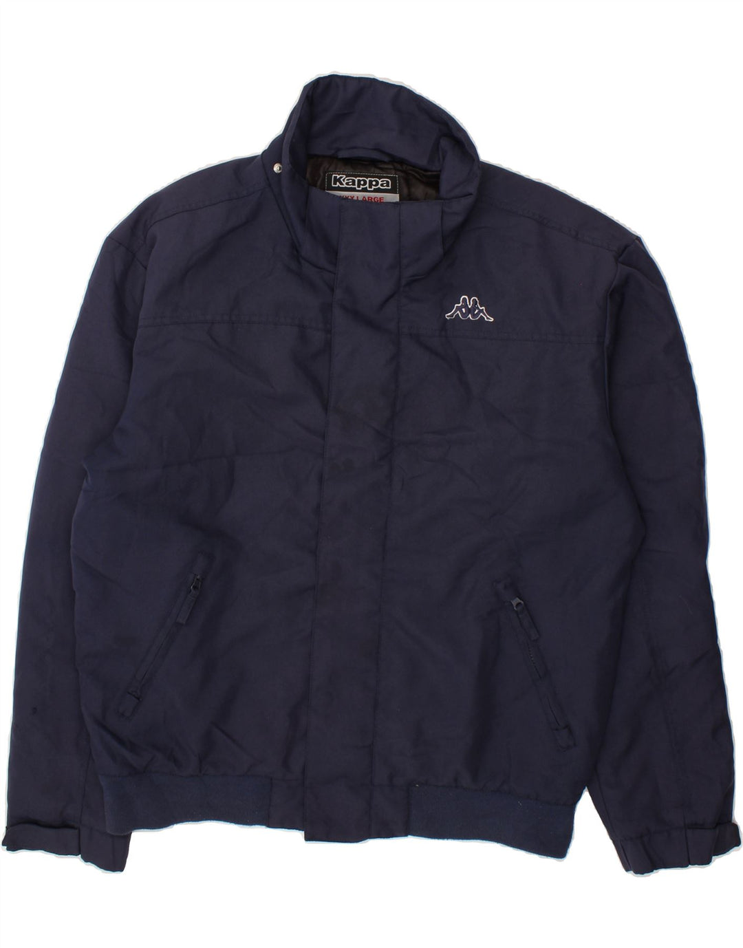 KAPPA Mens Windbreaker Jacket UK 46 3XL Navy Blue Polyester Vintage Kappa and Second-Hand Kappa from Messina Hembry 