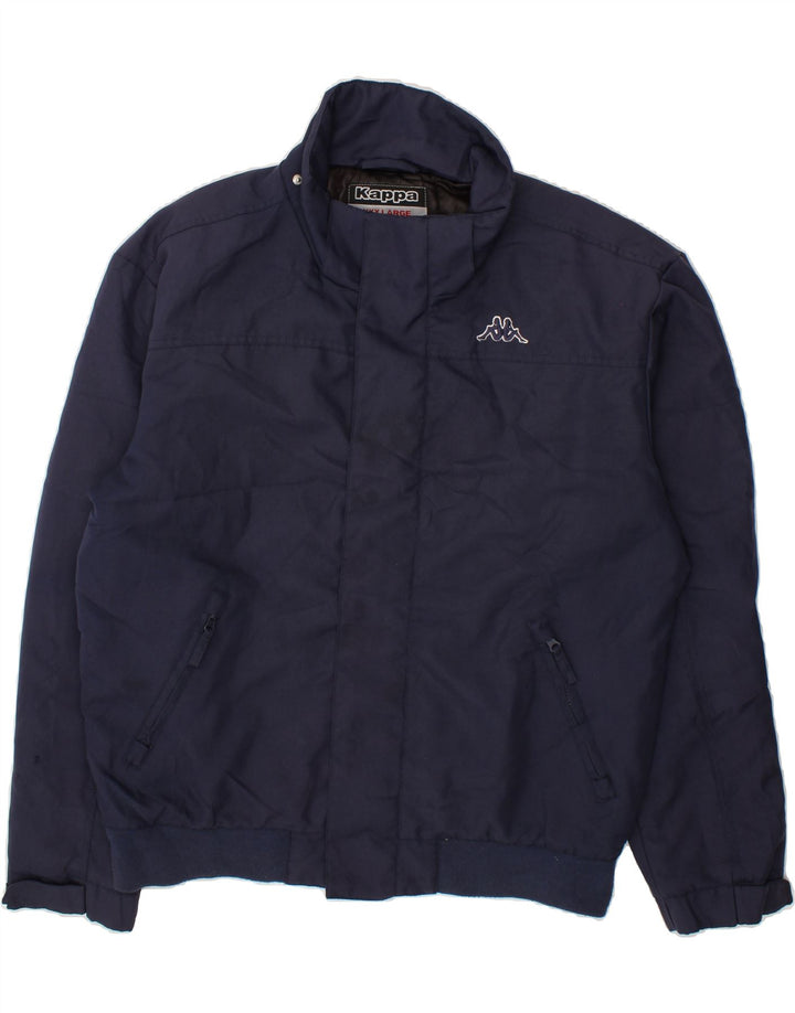KAPPA Mens Windbreaker Jacket UK 46 3XL Navy Blue Polyester Vintage Kappa and Second-Hand Kappa from Messina Hembry 