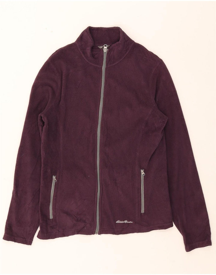 EDDIE BAUER Womens Fleece Jacket UK 10 Small Maroon Polyester Vintage Eddie Bauer and Second-Hand Eddie Bauer from Messina Hembry 