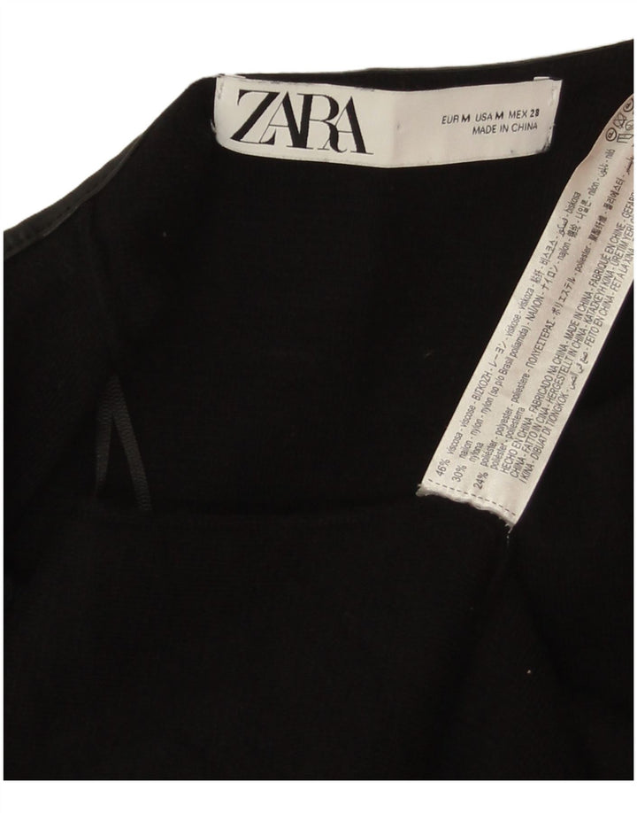 Женское открытое пальто Zara UK 12, средний черный из вискозы
