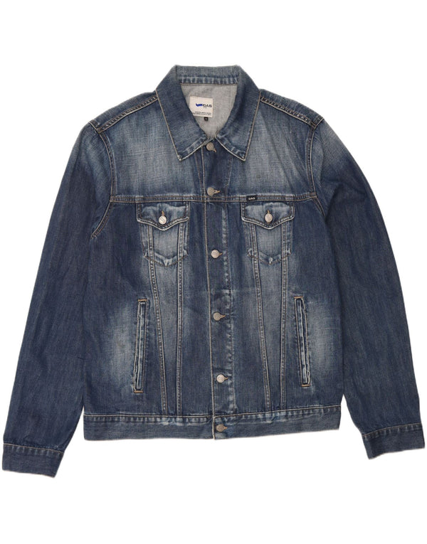 GAS Mens Denim Jacket UK 44 2XL Blue Cotton