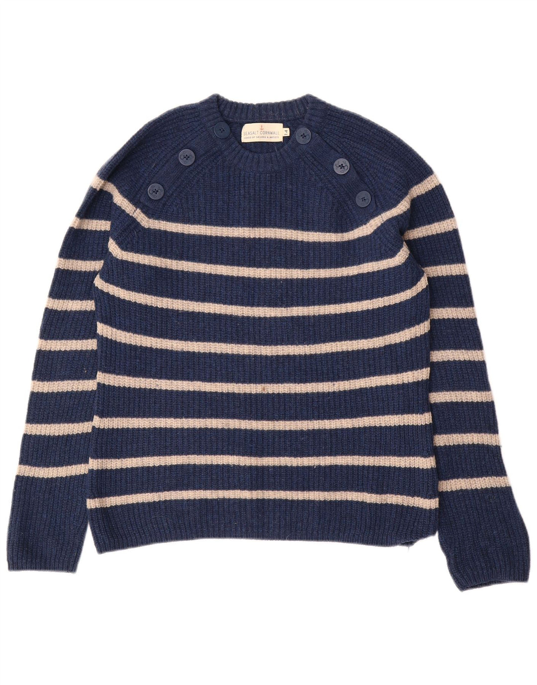 Женский джемпер с круглым вырезом SEASALT CORNWALL, Великобритания 14, большой темно-синий