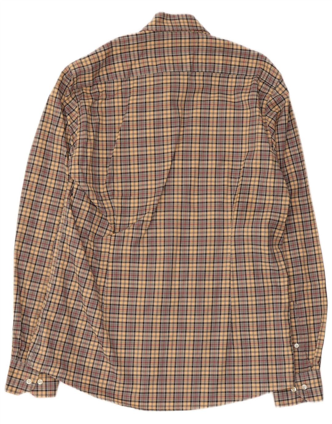 Мужская рубашка Barbour в бежевую клетку среднего размера, хлопок