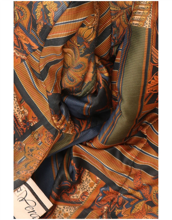 Винтажное женское замшевое двубортное пальто оверсайз IT 42, средний коричневый цвет