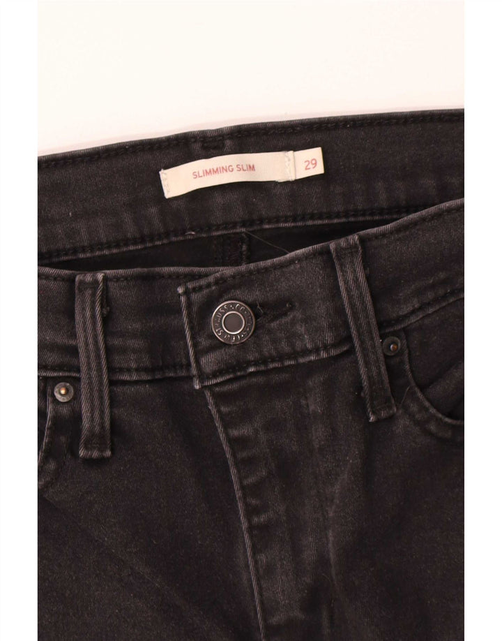 Женские облегающие джинсы Levi's W29 L32, черный хлопок