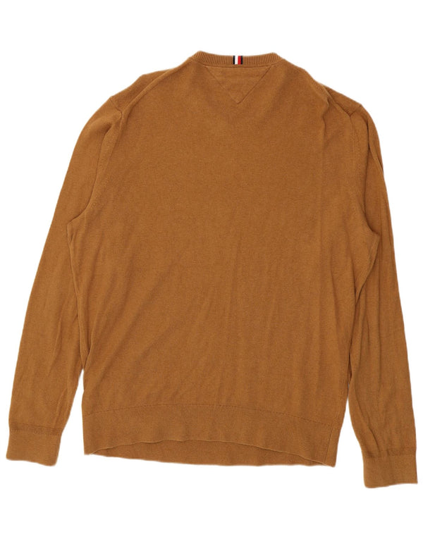 Мужской джемпер с круглым вырезом Tommy Hilfiger 2XL, коричневый хлопок