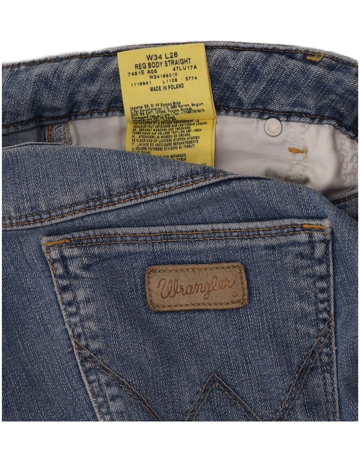 Женские прямые джинсы Wrangler W34 L28 синие, хлопок