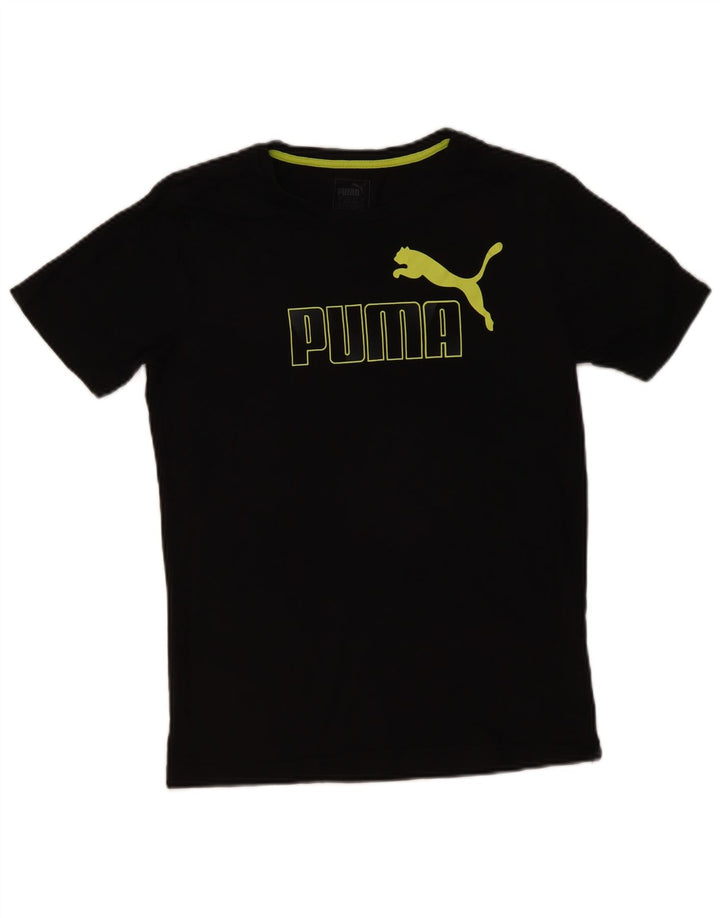 Мужская футболка с рисунком Puma, маленькая, черная, хлопковая