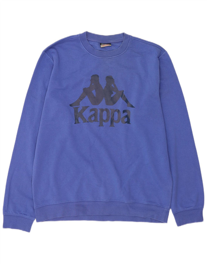 Мужской свитшот Kappa с рисунком, 2XL, синий хлопок