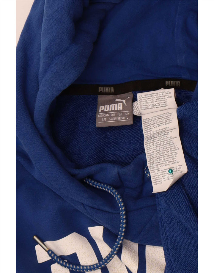 Мужской джемпер с капюшоном Puma с рисунком, большой синий, хлопок