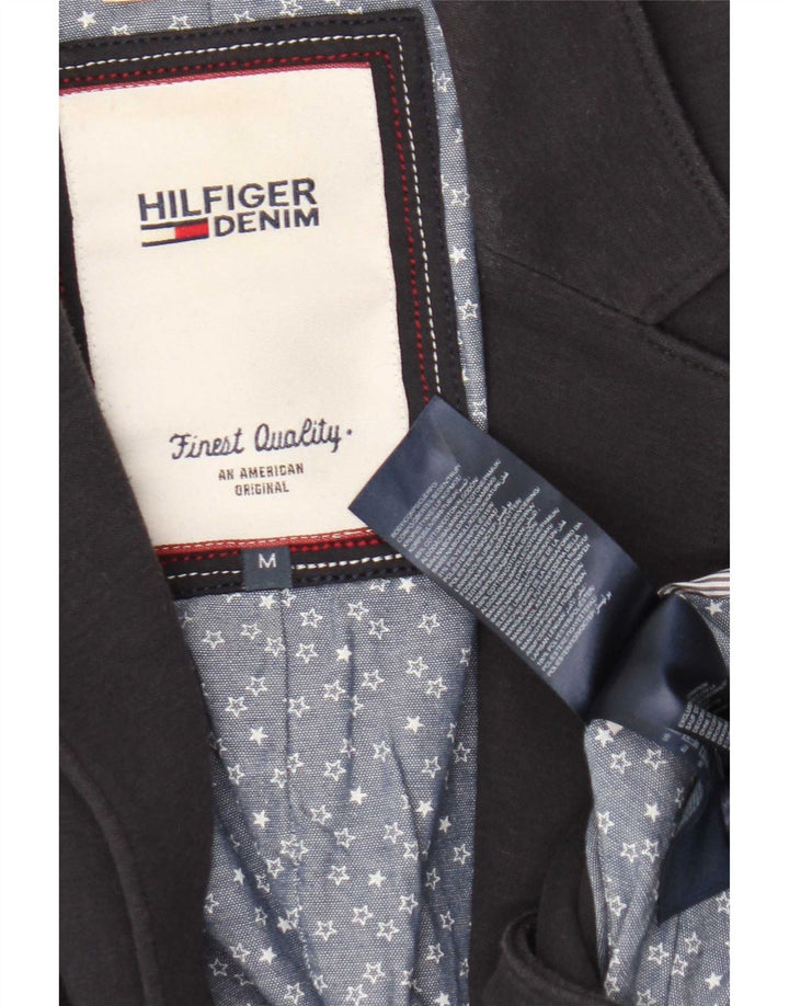 Женский пиджак на 1 пуговице Tommy Hilfiger UK 12, средний темно-синий, хлопковый