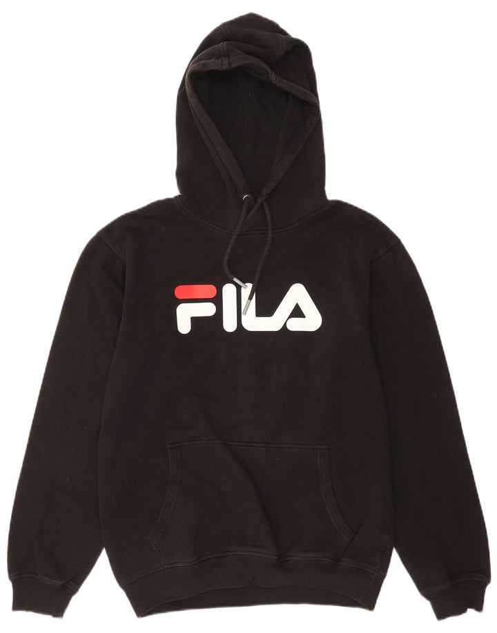 Мужской джемпер с капюшоном Fila с рисунком, маленький черный, хлопок
