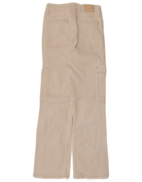 Zara Girls Cargo Bootcut Jeans 13-14 Years W26 L28 Off White