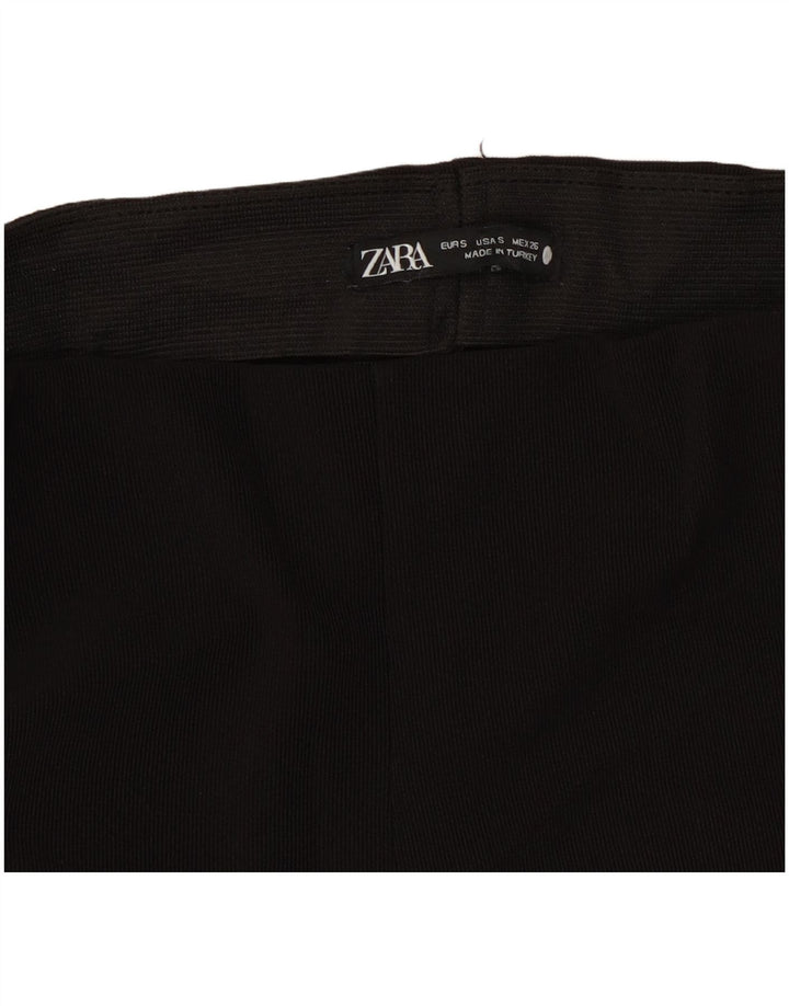 Женские повседневные брюки-клеш Zara, маленькие W26 L30, черный полиэстер