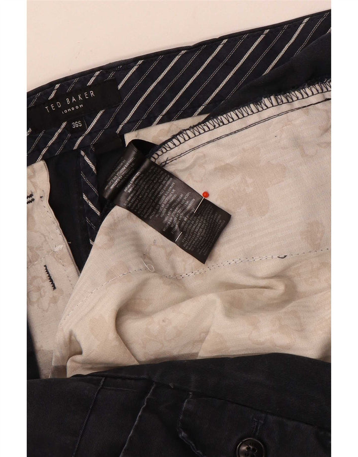 Мужские прямые костюмные брюки Ted Baker W36 L30 темно-синие, хлопок
