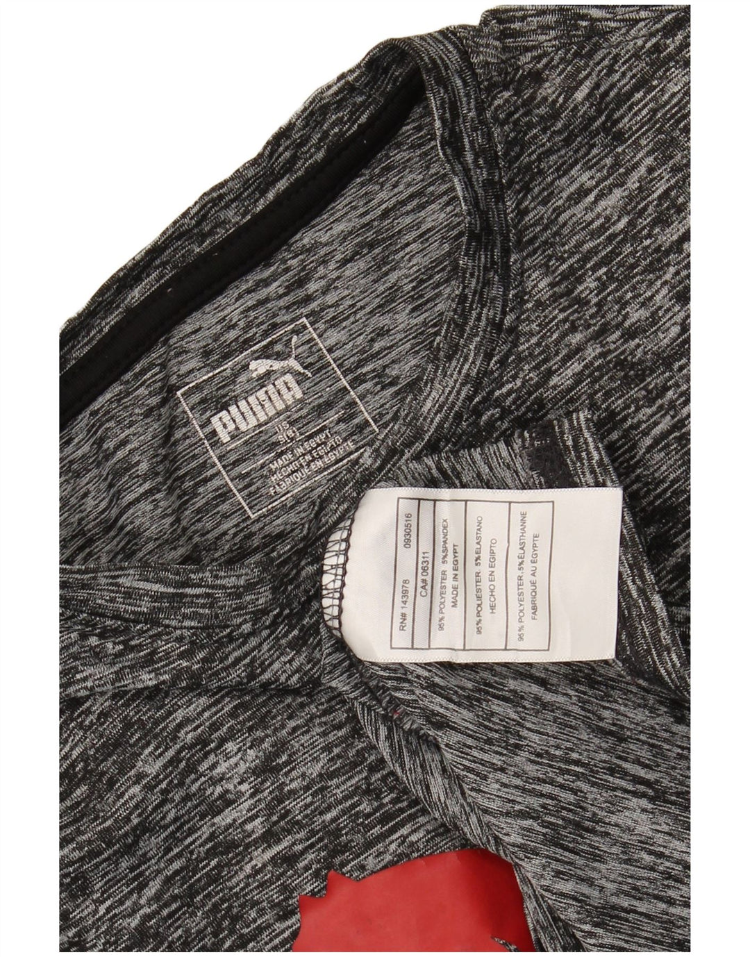 Топ с рисунком PUMA для мальчиков с длинными рукавами, 8–9 лет, маленький размер, серый полиэстер