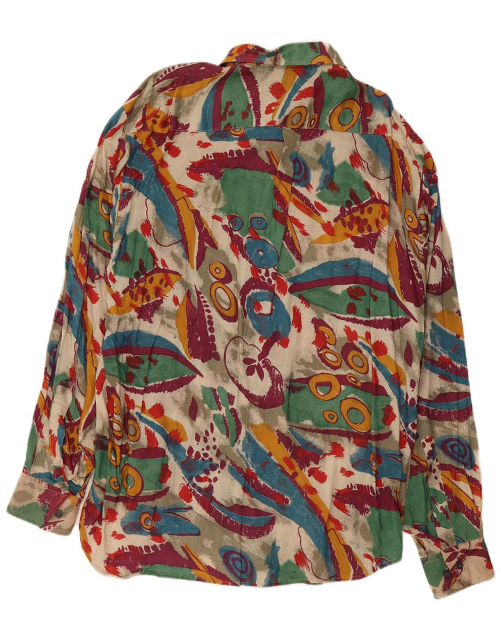 VINTAGE Мужская рубашка с абстрактным узором, размер 41/42, большая, разноцветная вискоза