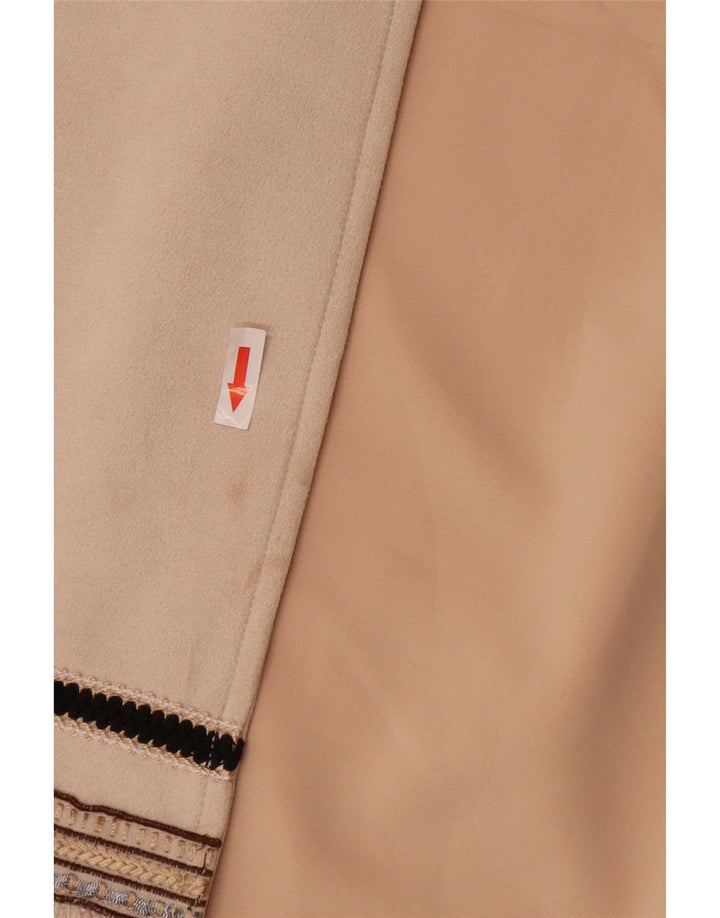 Женский пиджак с открытыми рукавами 3/4 Zara UK 14, средний, бежевый в полоску