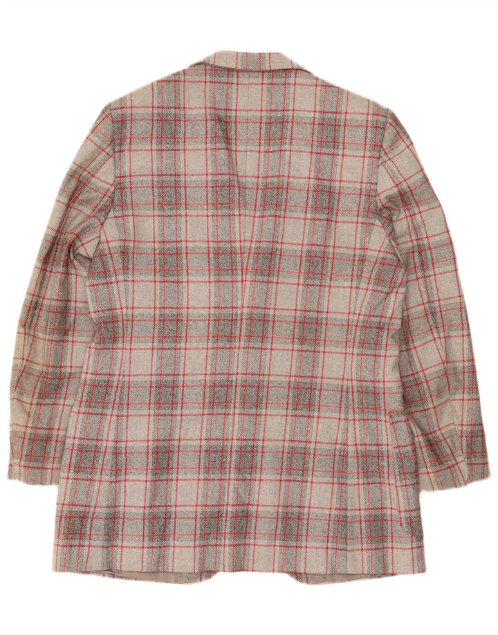 Винтажный мужской пиджак на двух пуговицах IT 52 XL, серый в клетку