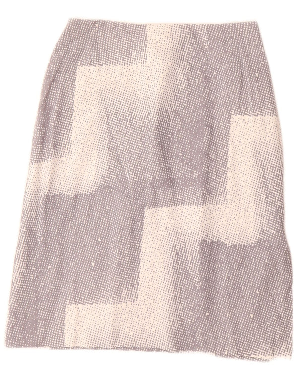 COAST Женская юбка-трапеция UK 8, маленькая W26, серая, с шевроном, вискоза