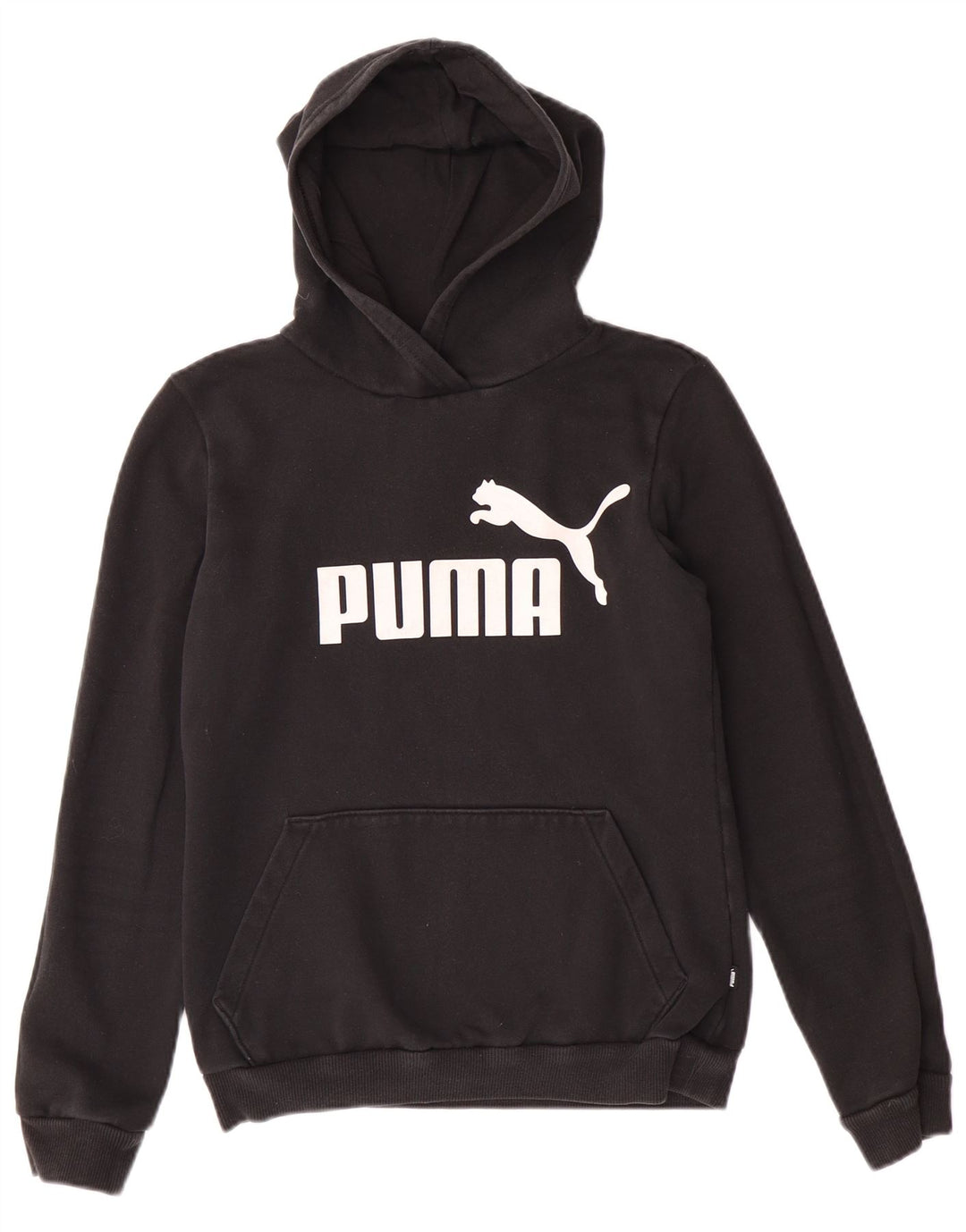 Толстовка с капюшоном PUMA для девочек 13–14 лет, черный хлопок