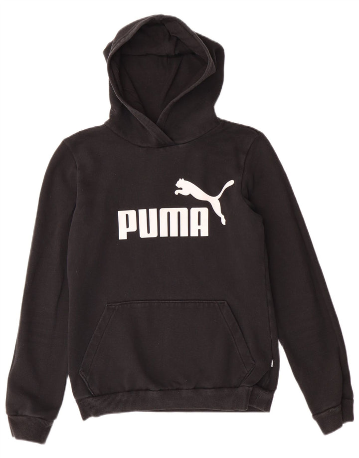Толстовка с капюшоном PUMA для девочек 13–14 лет, черный хлопок