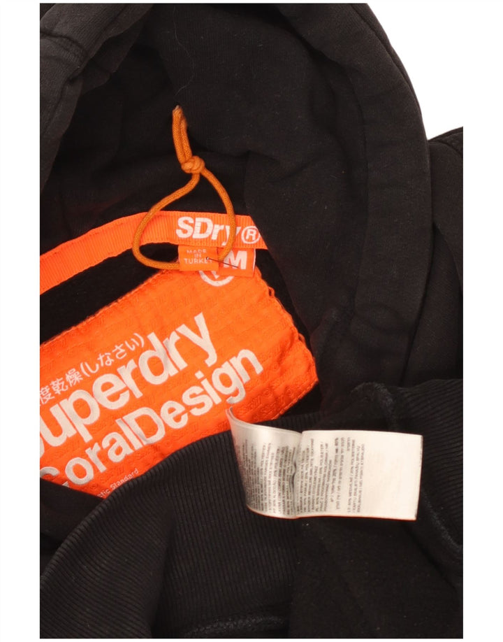 Мужской джемпер с капюшоном Superdry, черный, хлопковый, среднего размера