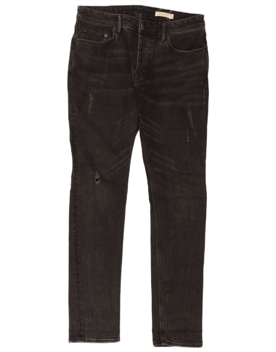 Мужские потертые узкие джинсы All Saints W30 L32, черный хлопок