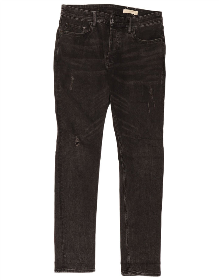 Мужские потертые узкие джинсы All Saints W30 L32, черный хлопок