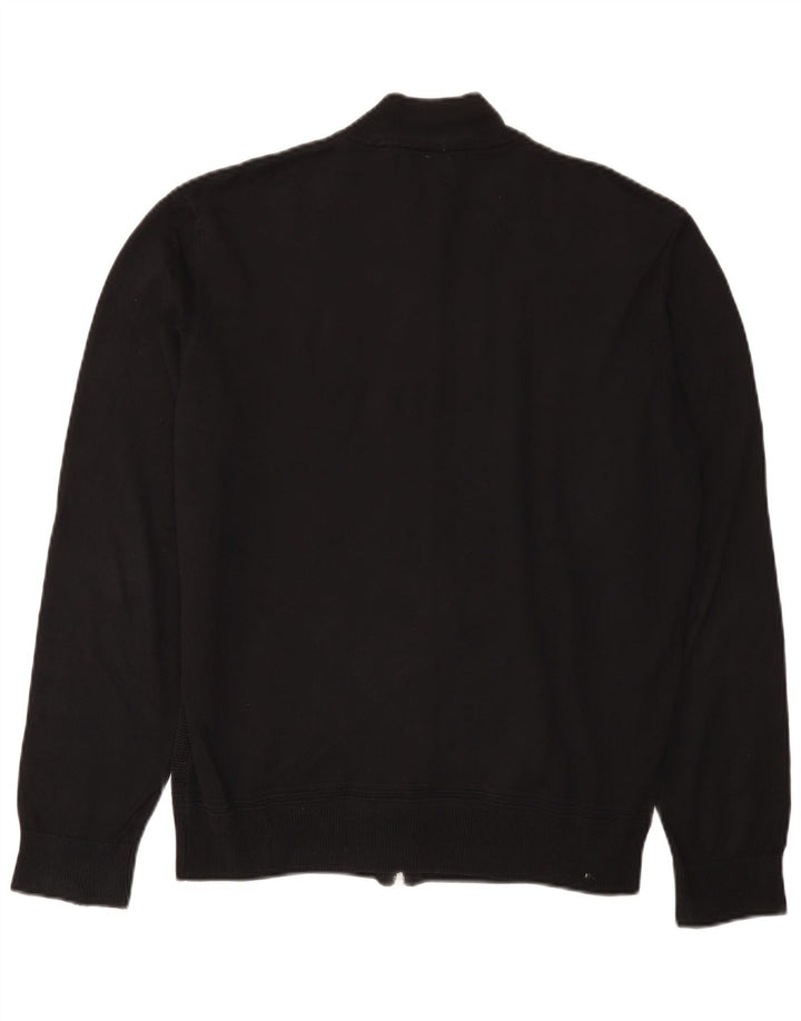 Мужской кардиган Zara, большой черный хлопковый свитер