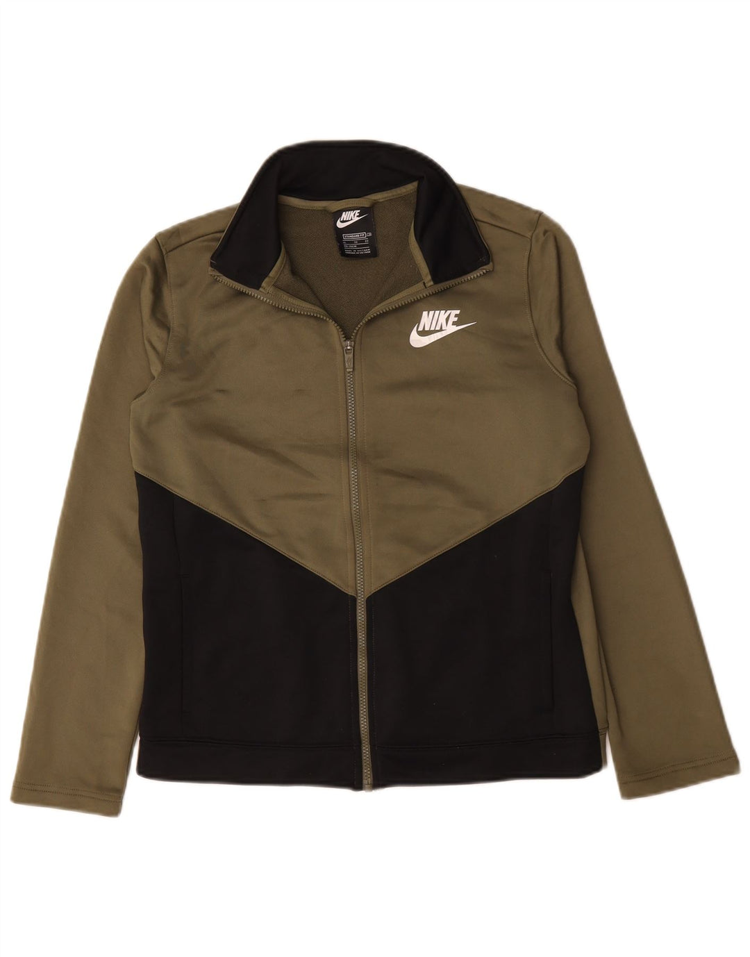 Спортивный костюм Nike для мальчиков, верхняя куртка 13–14 лет, XL, цвет хаки, полиэстер с цветными блоками