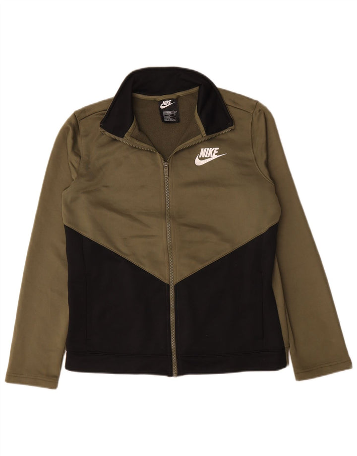 Спортивный костюм Nike для мальчиков, верхняя куртка 13–14 лет, XL, цвет хаки, полиэстер с цветными блоками