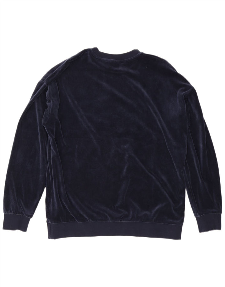 Женский свитер оверсайз с рисунком ADIDAS UK 12, средний, темно-синий